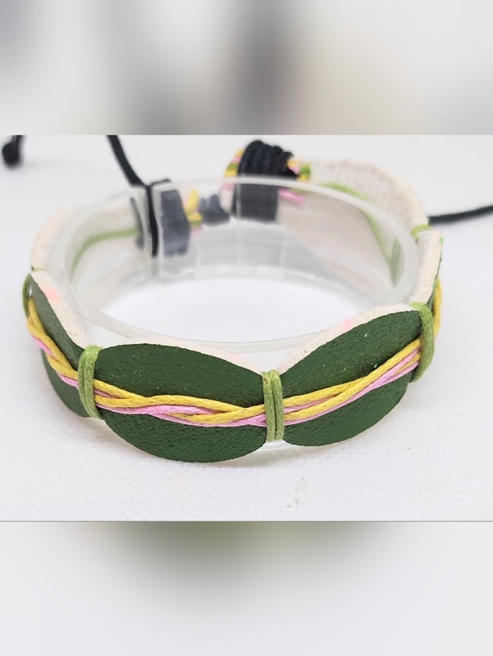 Men's Bracelet Leather Layered Green Jewelry‎ New g2